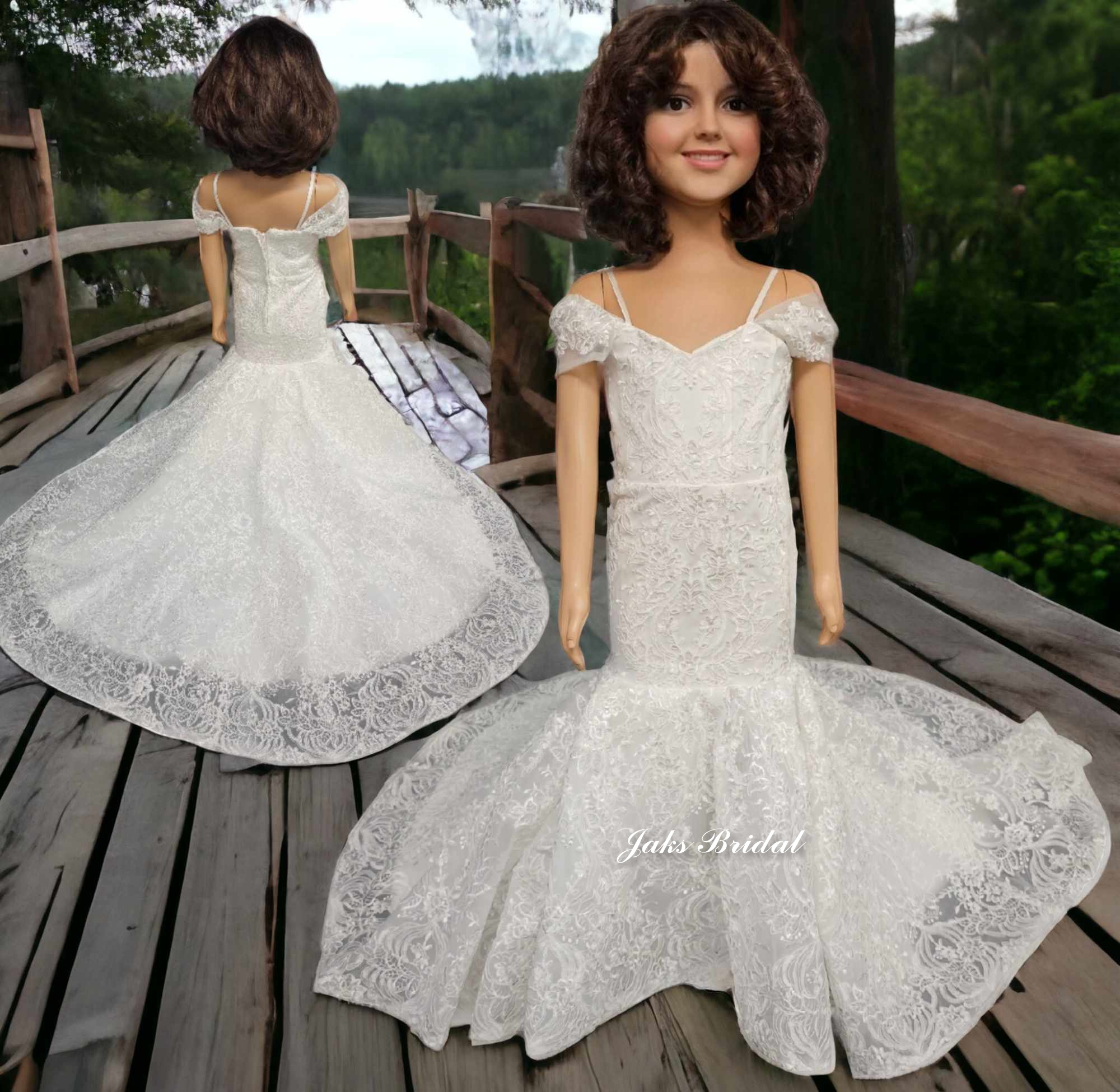 Fit and flare store flower girl dress